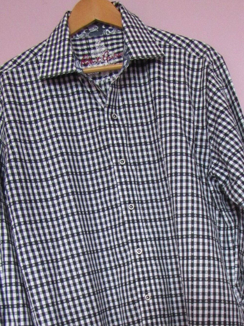 Robert Graham Casual Shirt Mens L Black Geometric Long sleeves - Picture 3 of 12